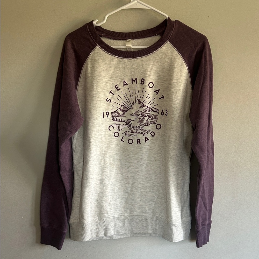 Oura Women's Purple and Gray Crew Neck Sweater